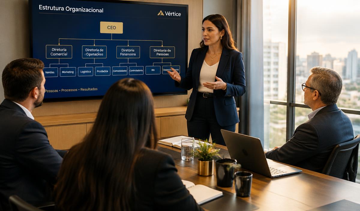 Consultoria de RH em reunião com diretoria